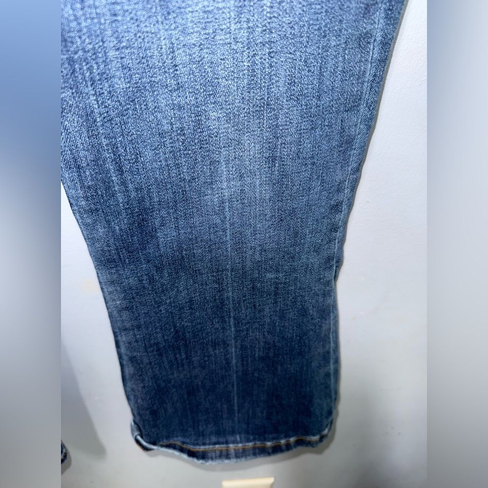 Pilcro Women’s Blue Pull-On Mid-Rise Crop Flare Jeans Size Small EUC - Picture 7 of 12
